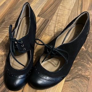 Modcloth Mary Jane Vintage Inspired Black Heels Size 8